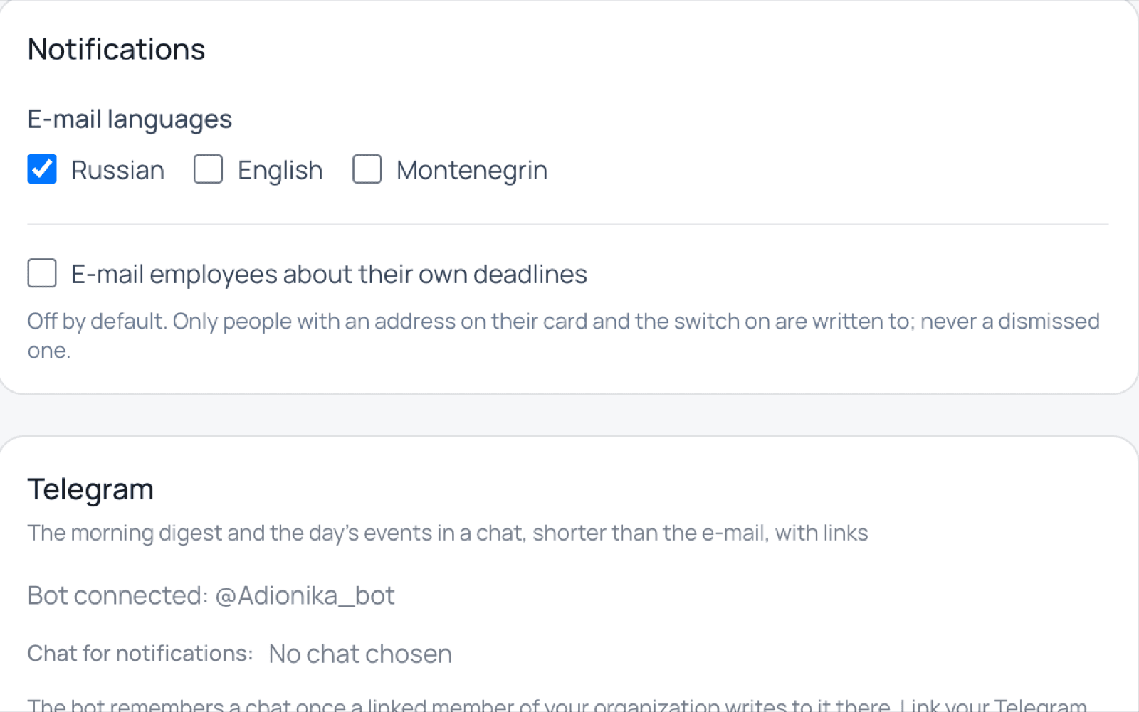Emails to people in their language and a morning digest in your messenger.